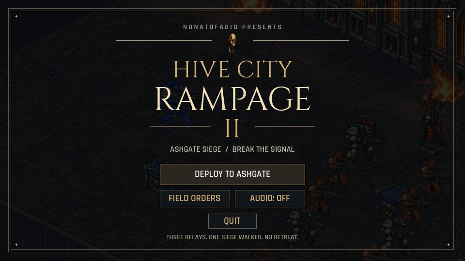 Hive City Rampage II title screen